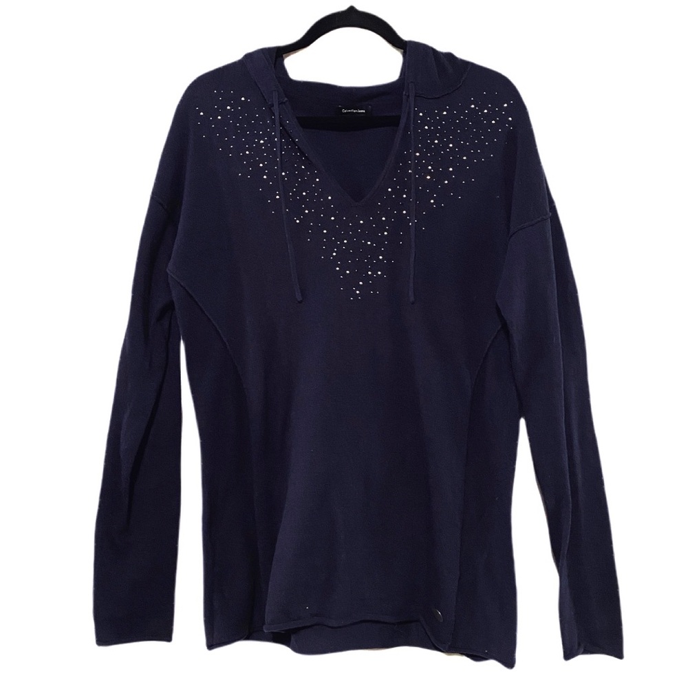 Calvin Klein Navy Hooded LS Sweater